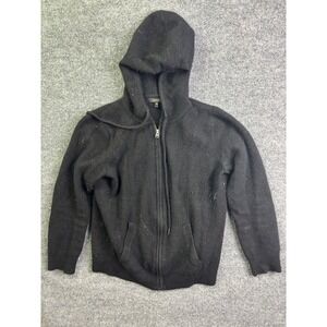 Quince Full Zip Hoodie Women Size M Black 100% Cashmere Knit Sweater STIEC01
